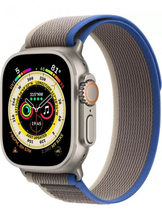 Умные часы Apple Watch Ultra 49mm GPS + Cellular Titanium Case with Blue/Gray Trail Loop | Фото 1 из 4