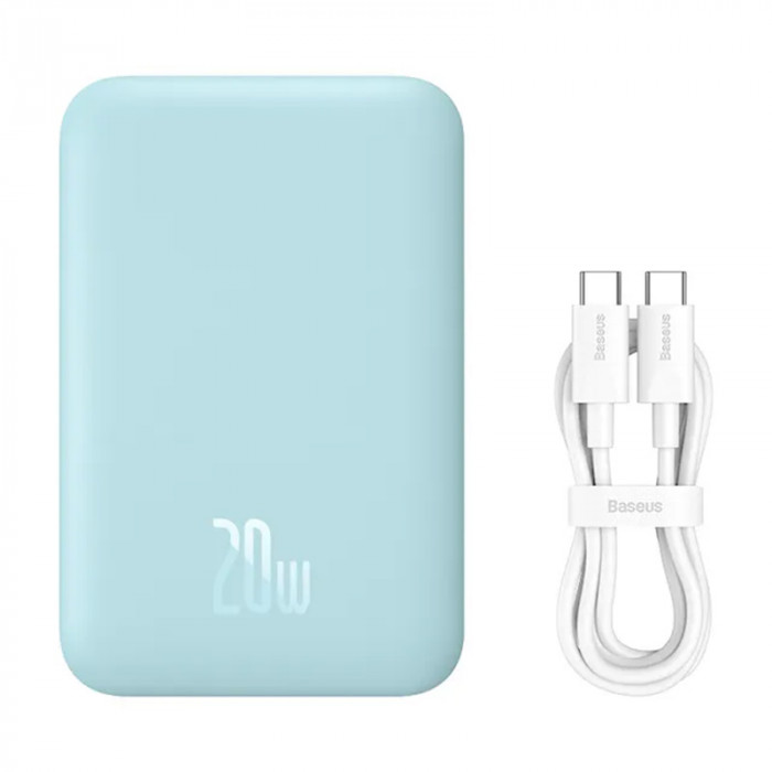 Внешний аккумулятор Baseus Power Bank MagSafe 6000mAh 20W Голубой (PPCX020003) | Фото 2 из 3