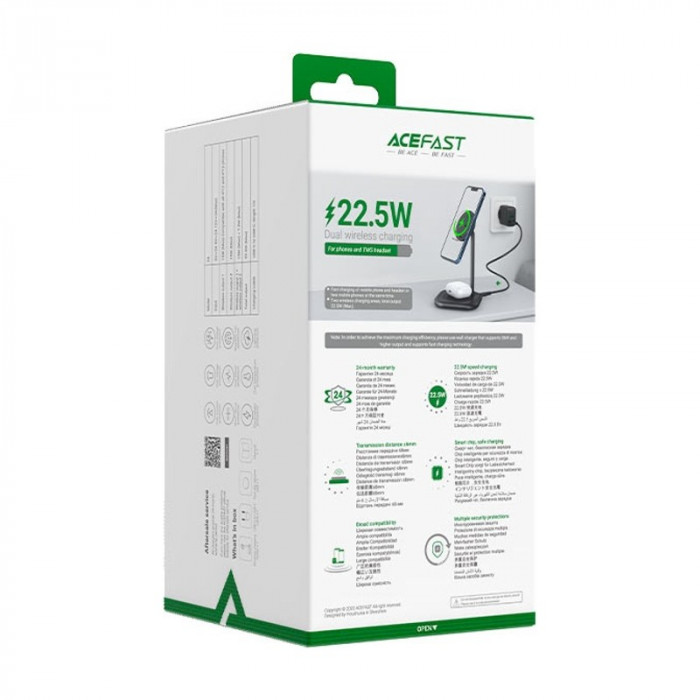 Беспроводное зарядное устройство ACEFAST E6 2 in 1 22.5W Черный