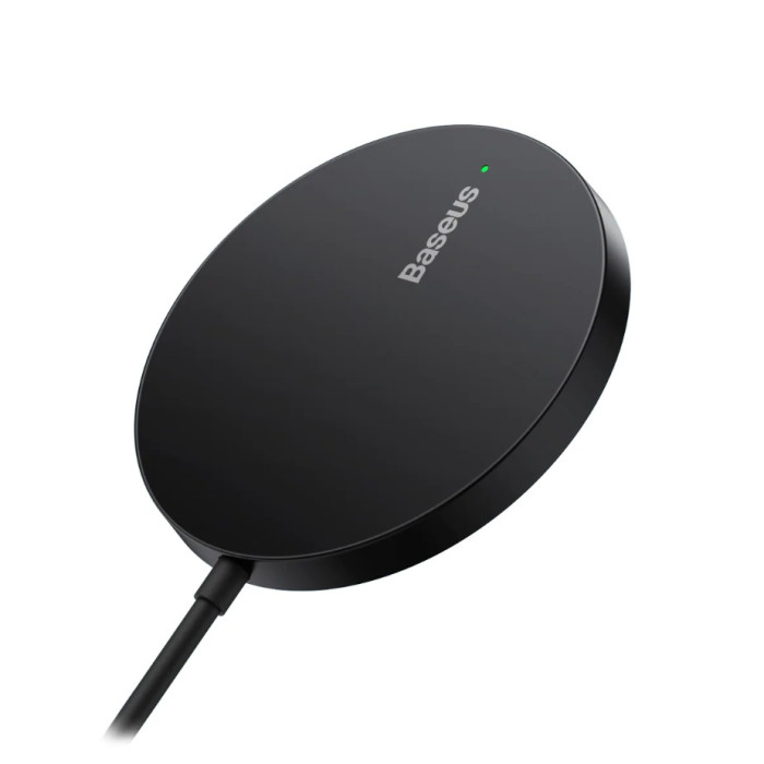 Магнитное беспроводное зарядное устройство Baseus Simple Mini3 Magnetic Wireless Charger 15W Черное (CCJJ040001)