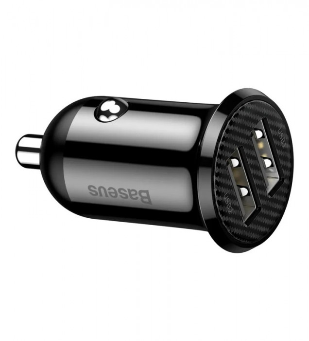 Автомобильное зарядное устройство Baseus Grain Pro 24W 2USB Черный | Фото 5 из 6