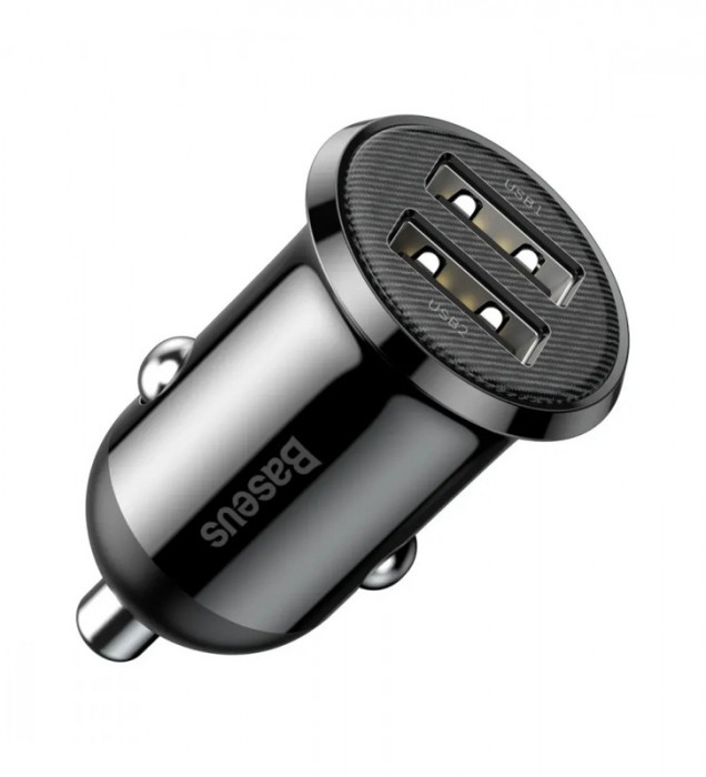 Автомобильное зарядное устройство Baseus Grain Pro 24W 2USB Черный | Фото 1 из 6