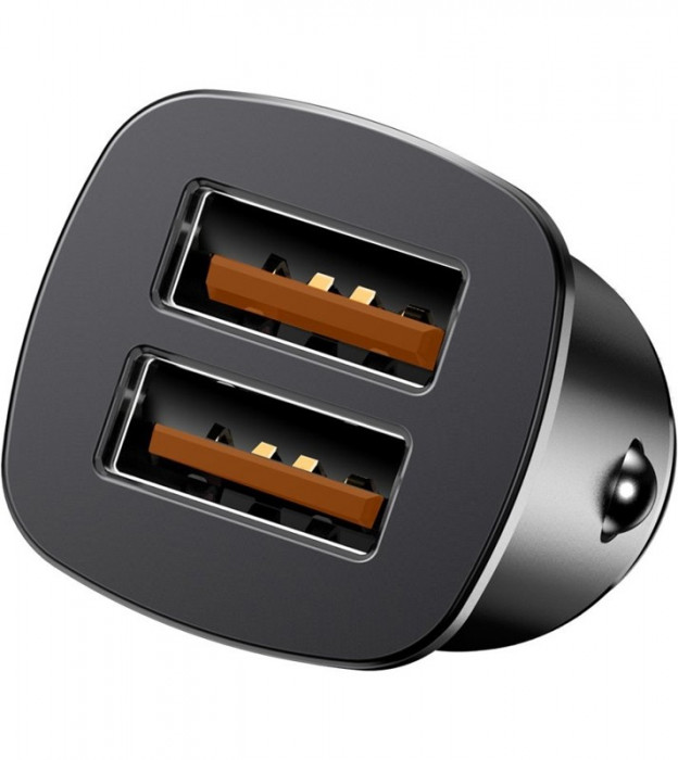 Автомобильное зарядное устройство Baseus QC 3.0 2xUSB Square Metal (CCALL-DS01) | Фото 6 из 8