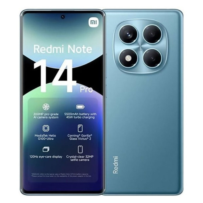 Смартфон Xiaomi Redmi Note 14 Pro 8/128GB Синий (Ocean Blue) | Фото 1 из 3