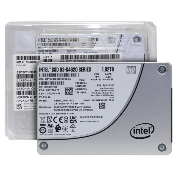 Накопитель SSD 1.92Tb Intel D3-S4620 Series (SSDSC2KG019TZ01) | Фото 1 из 1