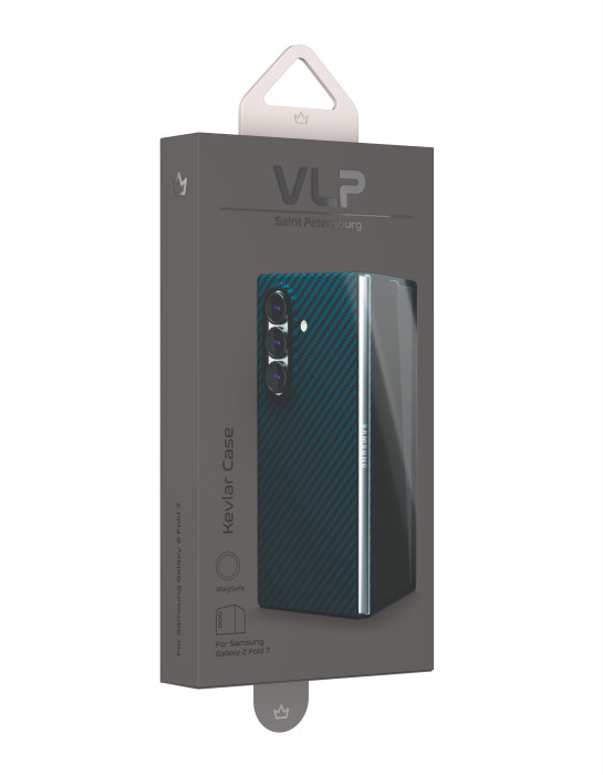 Чехол защитный VLP Kevlar Case с MagSafe для Samsung Z Fold 7, темно-синий