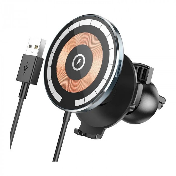 Автомобильный держатель с беспроводной зарядкой HOCO CW42 для iPhone Magsafe 15W | Фото 6 из 7
