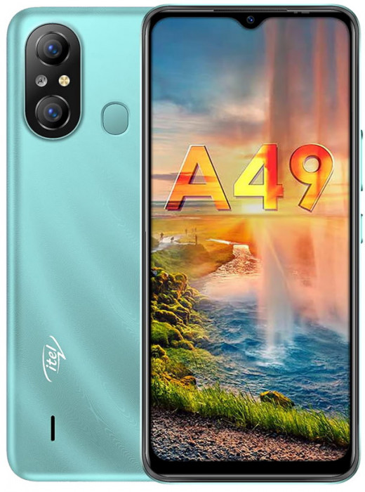 Смартфон Itel A49 2/32GB Голубой (Sky Cyan) | Фото 1 из 4