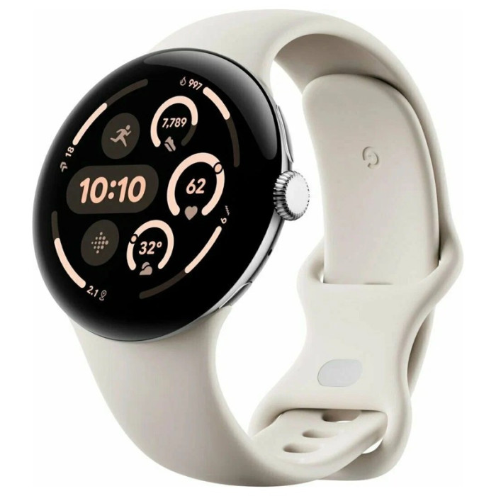 Умные часы Google Pixel Watch 3 45mm Wi-Fi Серебряный (Polished Silver/Porcelain) | Фото 1 из 1