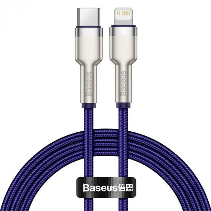 Кабель Baseus Cafule Series Metal Data Cable USB to Lightning PD 20W 1m Фиолетовый (CALJK-A05) | Фото 1 из 3