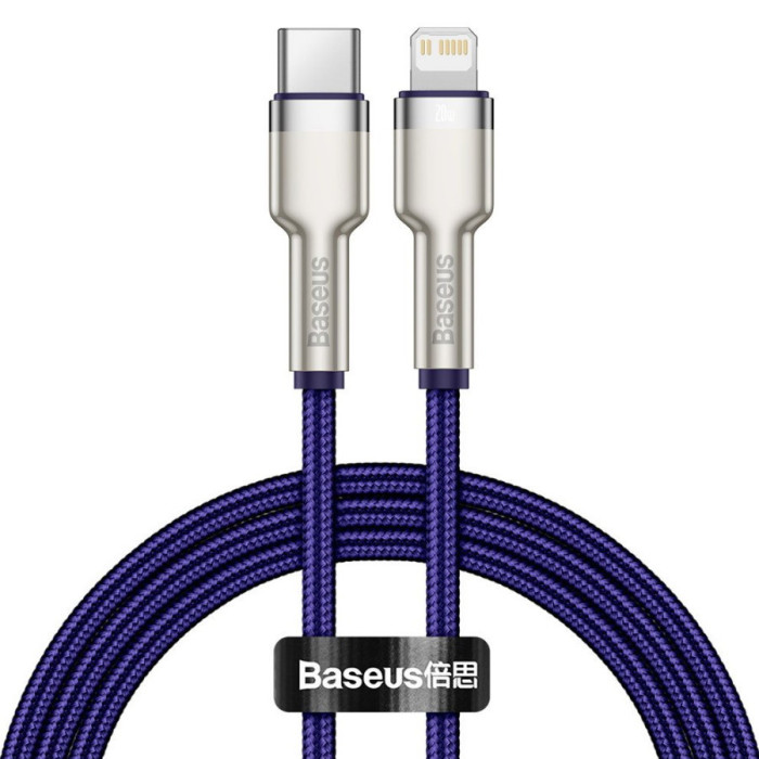 Кабель Baseus Cafule Series Metal Data Cable USB to Lightning PD 20W 1m Фиолетовый (CALJK-A05) | Фото 3 из 3