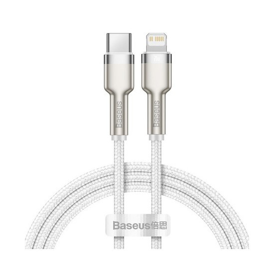 Кабель Baseus Cafule Series Metal Data Cable USB to Lightning PD 20W 1m Белый (CALJK-A02) | Фото 2 из 3