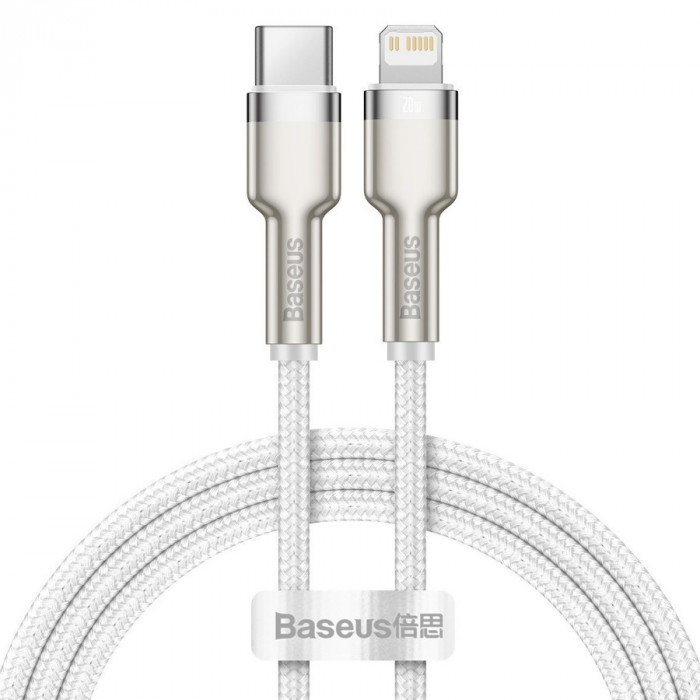 Кабель Baseus Cafule Series Metal Data Cable USB to Lightning PD 20W 1m Белый (CALJK-A02) | Фото 1 из 3