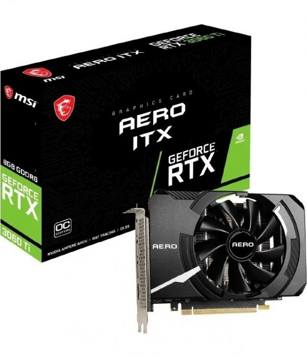 Видеокарта MSI GeForce RTX 3060 Ti AERO ITX 8G OC LHR