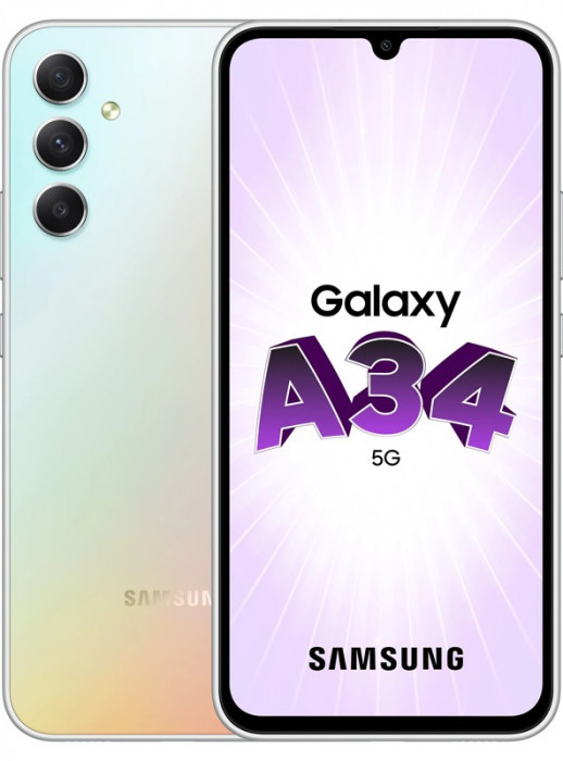 Смартфон Samsung Galaxy A34 5G 8/128GB Перламутр (Awesome Silver) | Фото 1 из 9