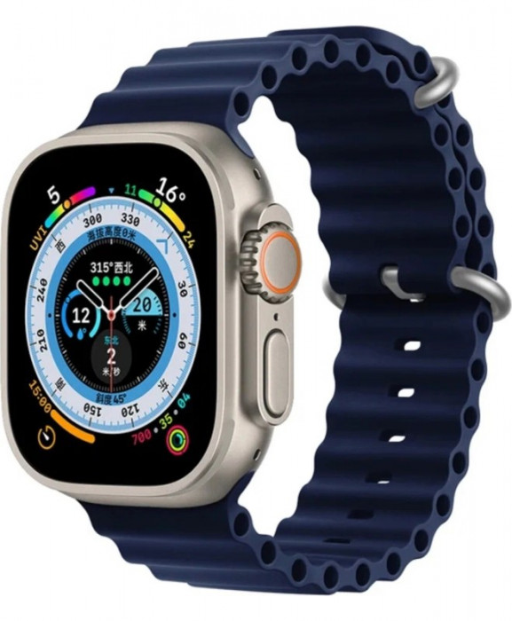 Ремешок для Apple Watch 42/44/45/49mm Ocean Band Темно-Синий (с текстурой кожи) | Фото 1 из 2