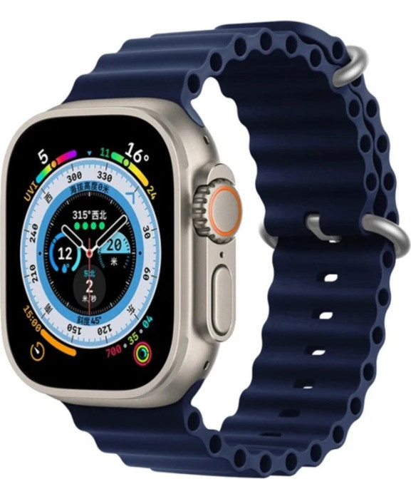 Ремешок для Apple Watch 42/44/45/49mm Ocean Band Темно-Синий (с текстурой кожи) | Фото 2 из 2