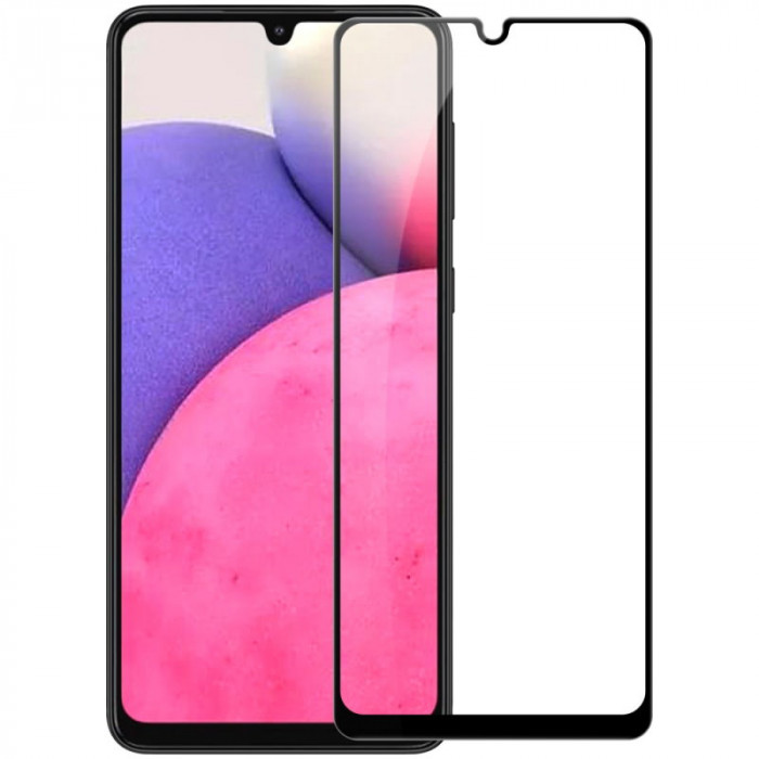 Защитное стекло для Samsung Galaxy A33 Thin Frame Full Glue с рамкой 0,33 мм 2,5D 9H Черное | Фото 1 из 2