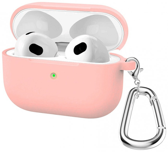 Чехол Gurdini для Airpods 3 силиконовый с карабином Коралловый