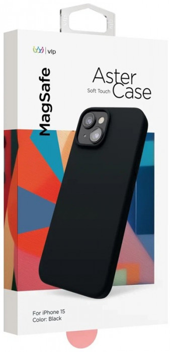 Чехол защитный VLP Aster Case с MagSafe для iPhone 14/15 черный | Фото 2 из 4