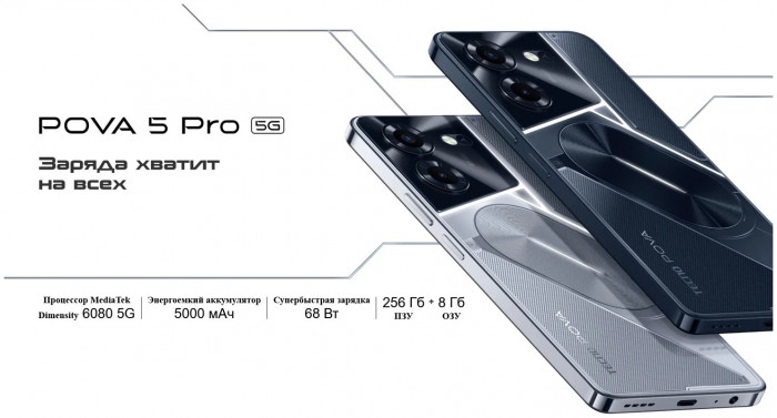Смартфон Tecno Pova 5 Pro 5G 8/128GB Серебро (Silver Fantasy) EAC | Фото 13 из 35